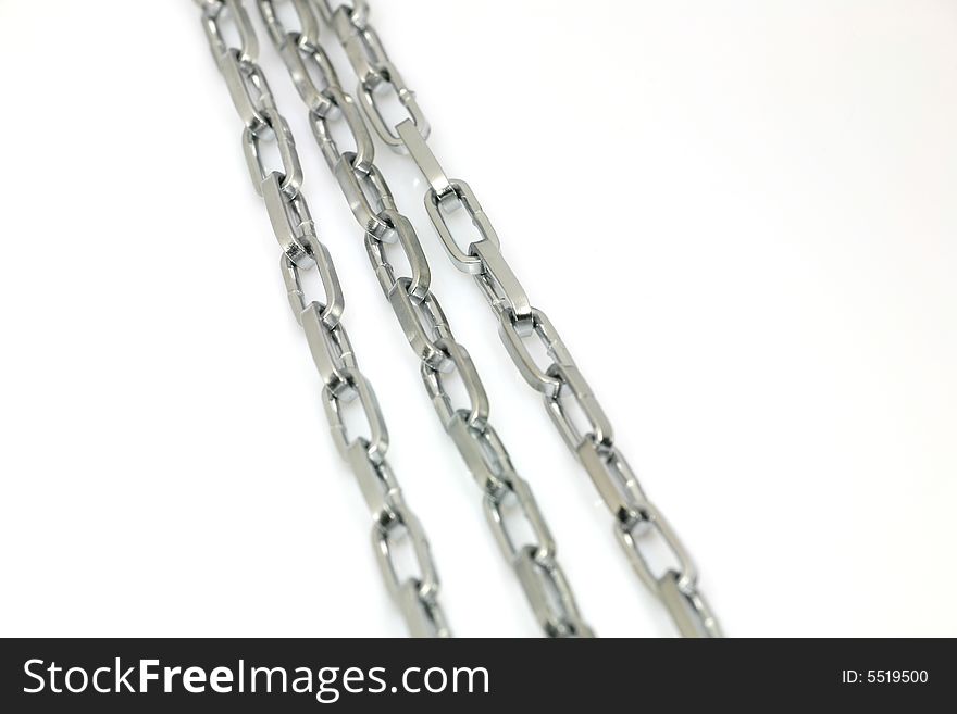Metallic Chain Link Group On White Background