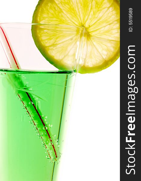 Close up of cocktail isolated on white