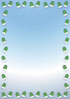 Green Mitten Border 3 Royalty Free Stock Photography Green Mitten Border 3 Royalty Free Stock Photography