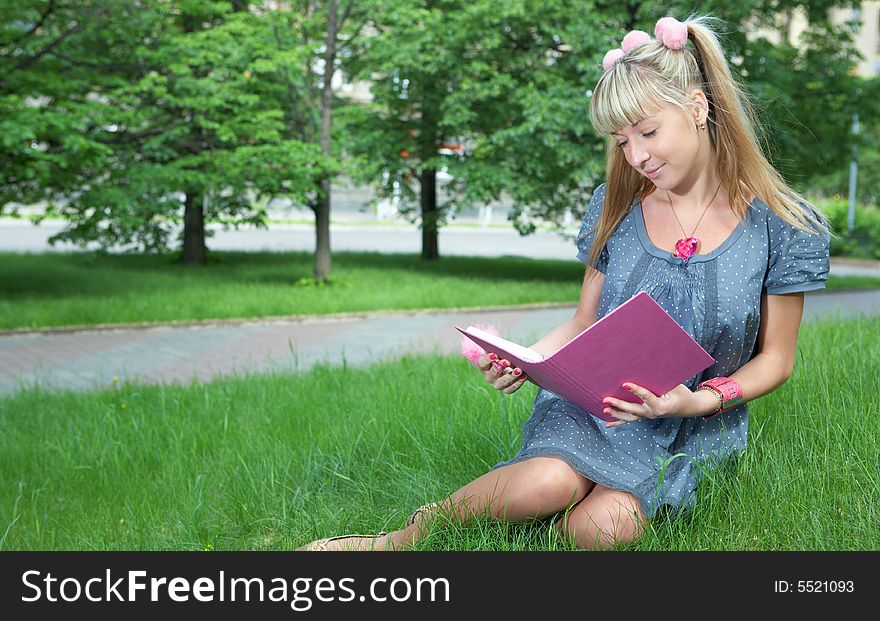 Beauty girl with book