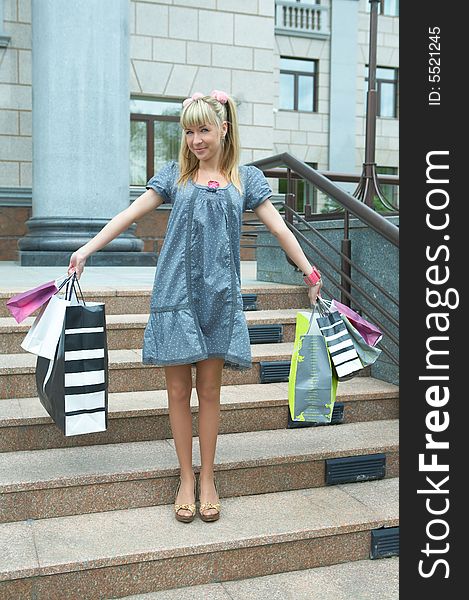 Beauty Shopping Girl With Packet