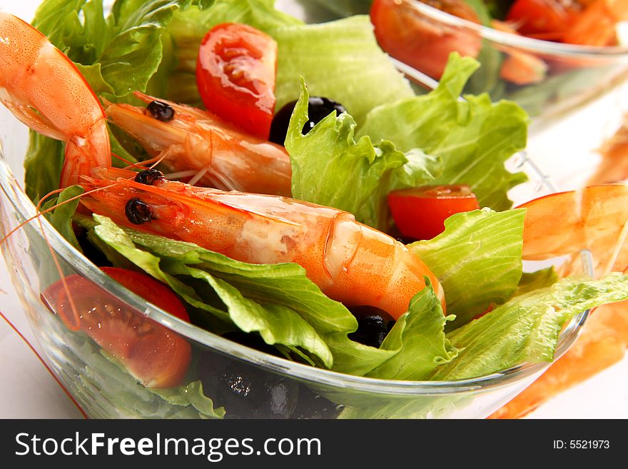 Very fresh and tasty shrimp salad