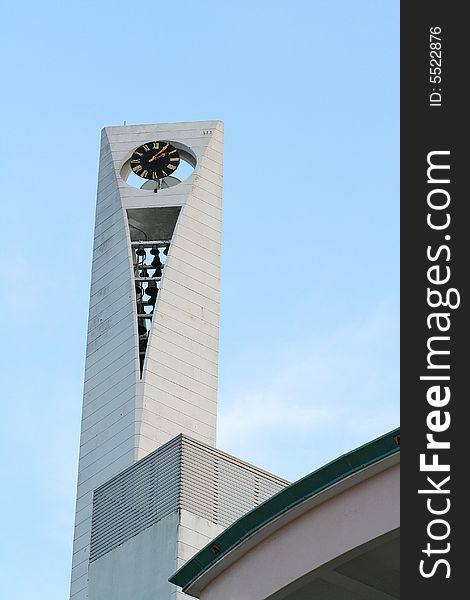 Clock tower with bells found in church