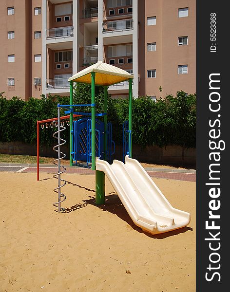 Children's playful site with sand and ring. Children's playful site with sand and ring