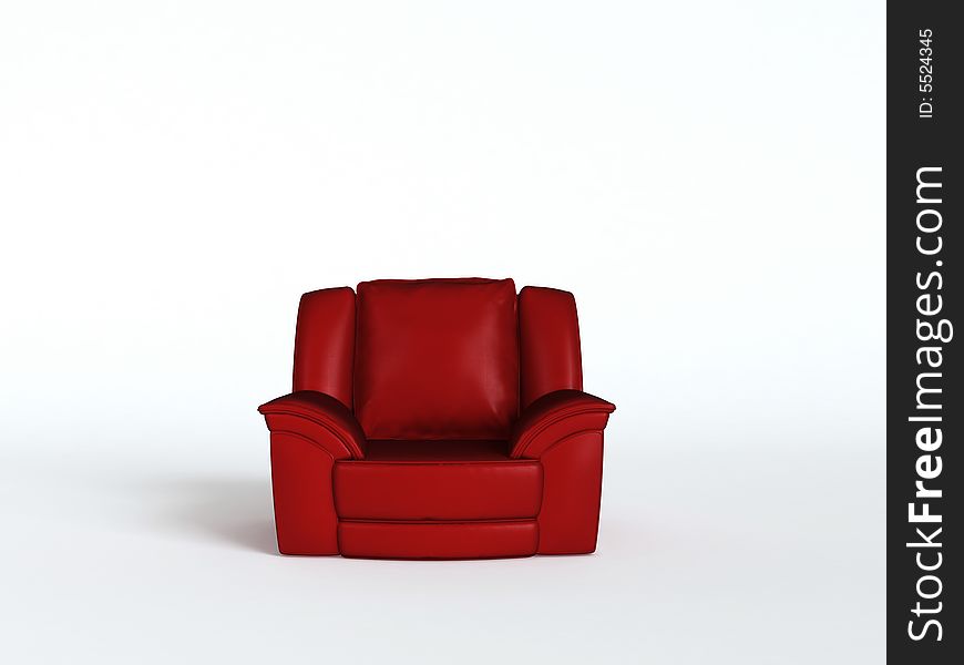 The image of an armchair on a white background. The image of an armchair on a white background