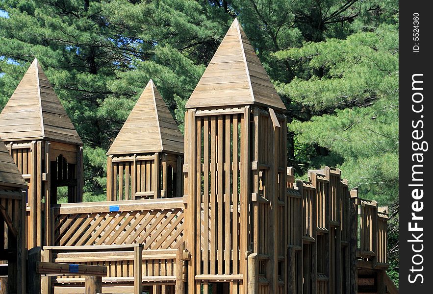 Building at a public playground. Building at a public playground