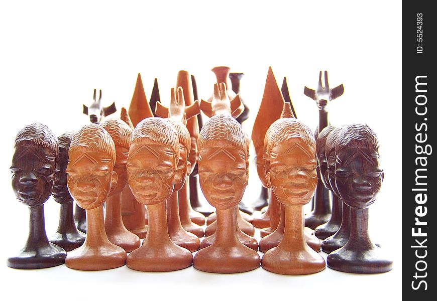 Set of chess on white background