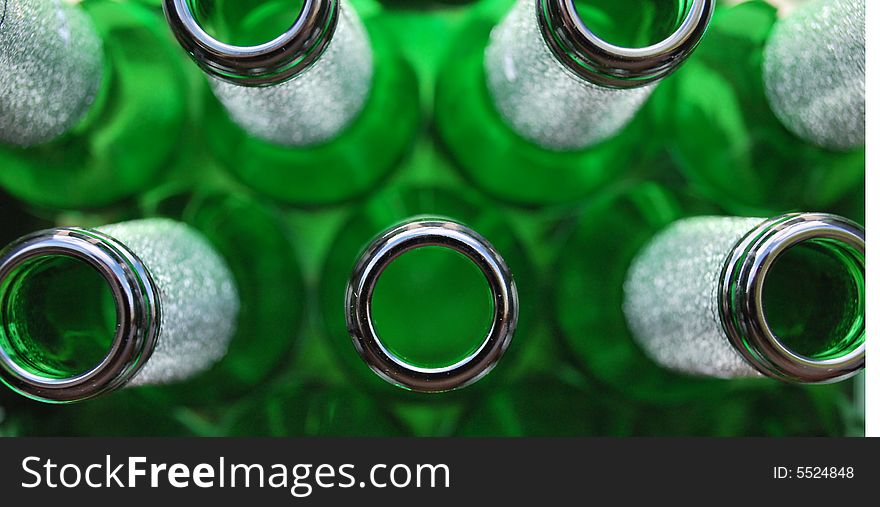 Empty beer bottles piled up. Empty beer bottles piled up