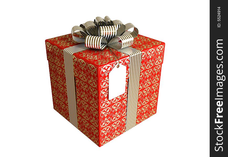 The image of a gift box on a white background. The image of a gift box on a white background