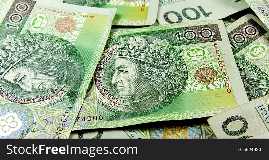 Polish green money background pattern. Polish green money background pattern