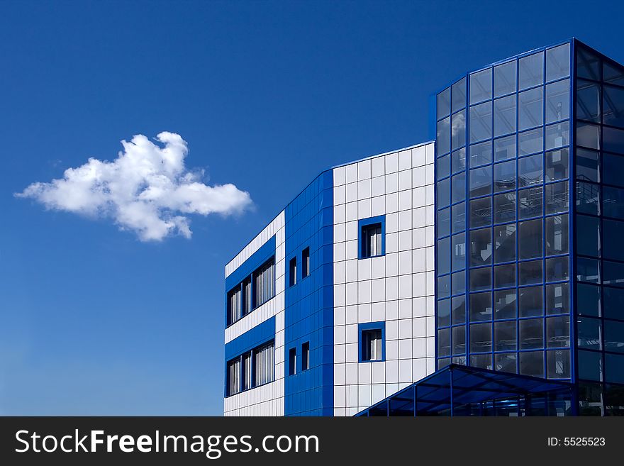 Blue and white modern building