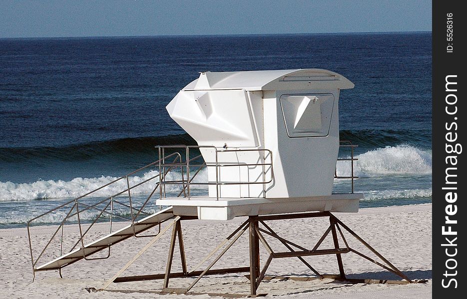 Modern life guard station on the beach