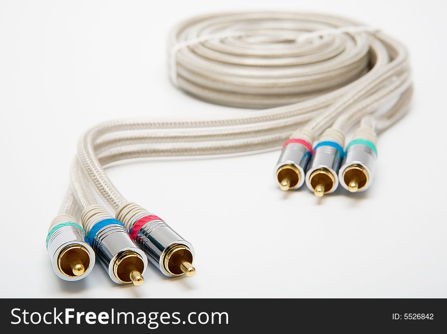 Component video cable with a gold covering