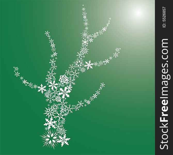Christmas background of a tree made from snowflakes. Also available as vector. Christmas background of a tree made from snowflakes. Also available as vector.