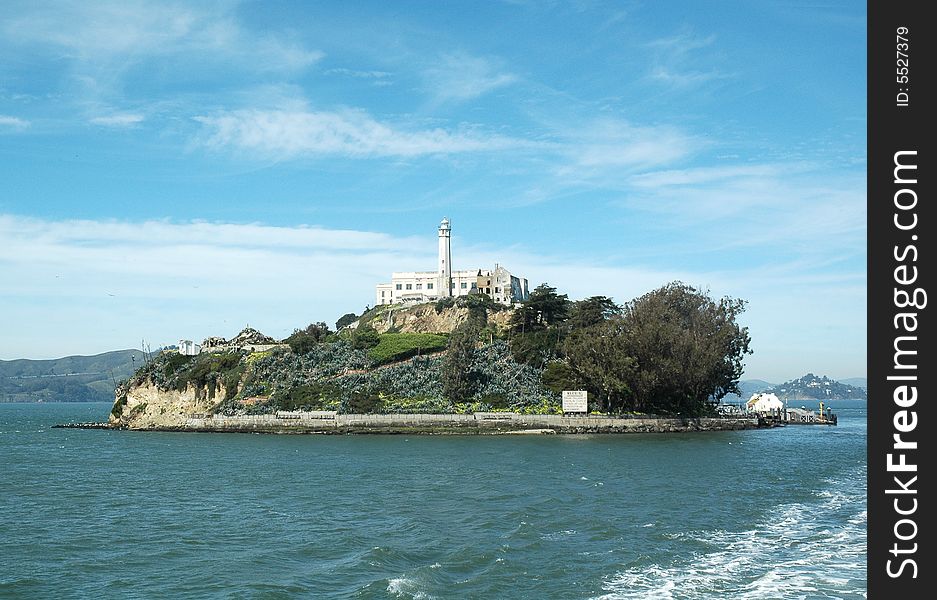 Historicbuilding located at Alcatraz in San Francisco Bay