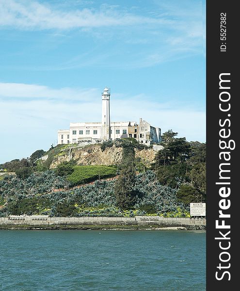 Historicbuilding located at Alcatraz in San Francisco Bay