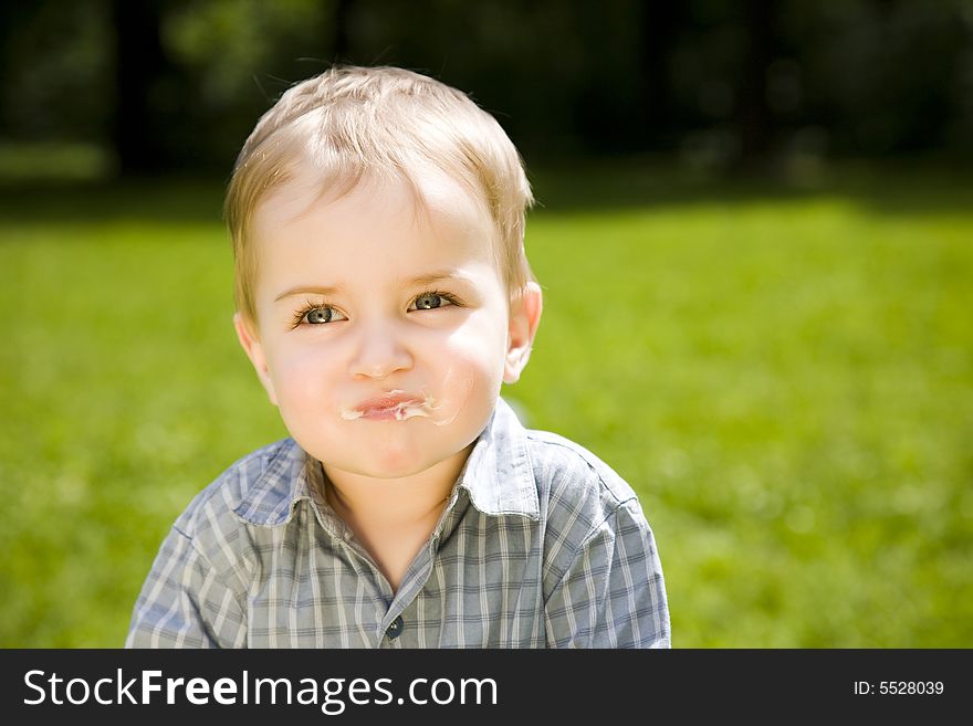 Happy Boy After Lunch