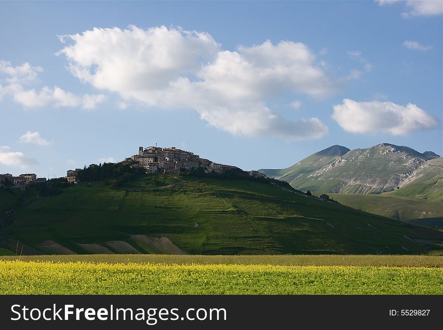 Castelluccio di Norcia is a mountains umbria village