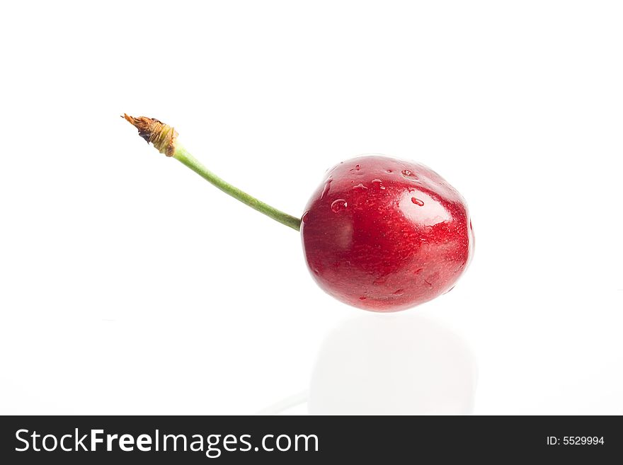Red Cherry On White Background