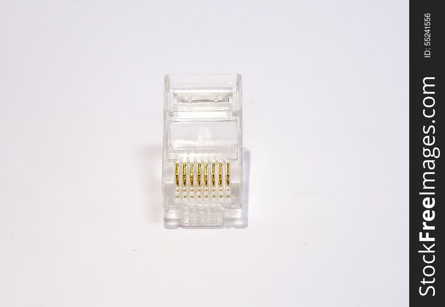 Connector rj-45 for making a patch cord to connect to the Internet