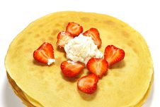 Pancakes And Strawberry Royalty Free Stock Photography Pancakes And Strawberry Royalty Free Stock Photography
