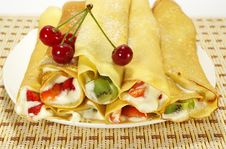 Pancakes Filled With Whipped Cream Cheese Royalty Free Stock Photos Pancakes Filled With Whipped Cream Cheese Royalty Free Stock Photos