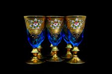 Antique Blue Wine Goblets Stock Image Antique Blue Wine Goblets Stock Image