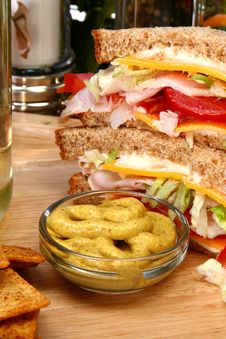Turkey Sandwhich In Kitchen Stock Photos Turkey Sandwhich In Kitchen Stock Photos