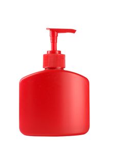 Red Soap Bottle Stock Photography Red Soap Bottle Stock Photography