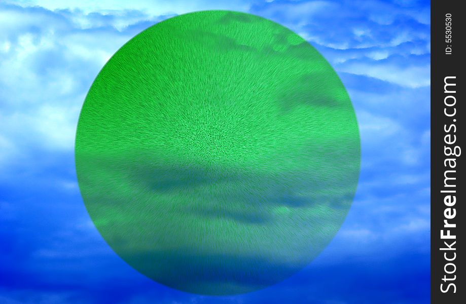 Dark storm sky in abstract presentation and green planet. Dark storm sky in abstract presentation and green planet