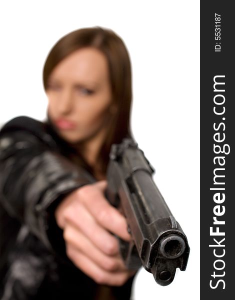 Woman With Black Gun