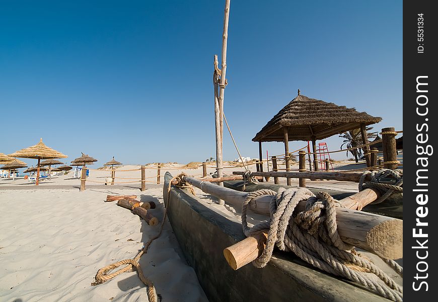 Wooden boat on the beach