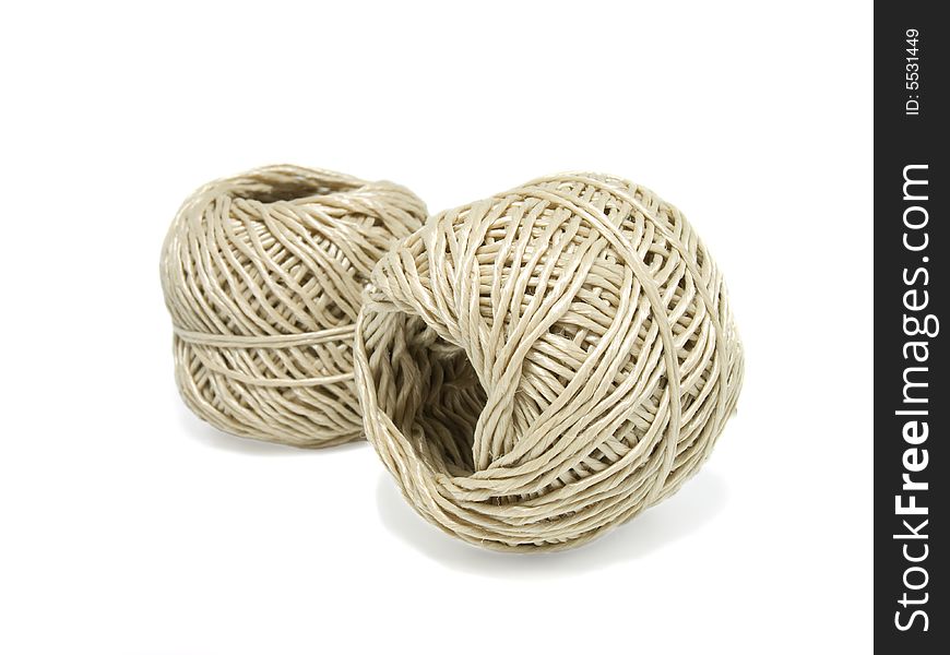 Clew of rope on a white background