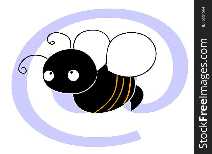 A bee into a @
Vectorial icon for e-mail. A bee into a @
Vectorial icon for e-mail