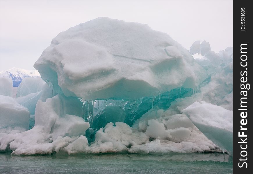 Ice on lake Baikal in Siberia