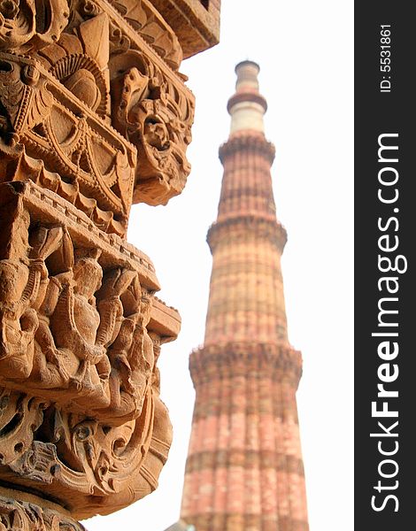 India New Delhi: Muslim column of Qtab Minar