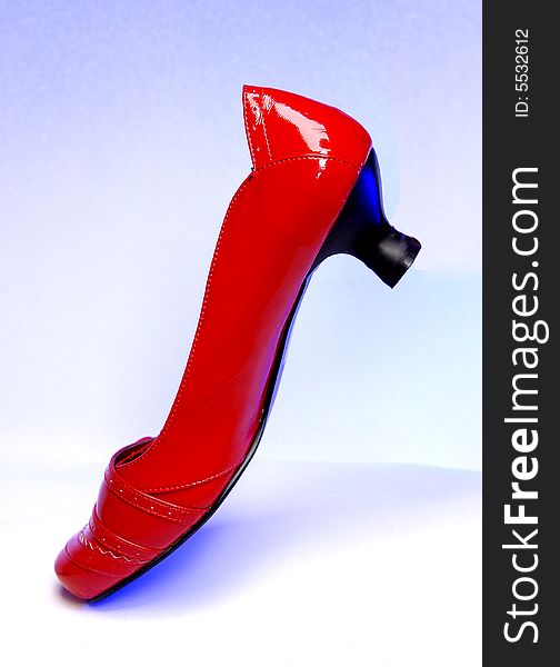 Patent red leather shoes to straighten up. Patent red leather shoes to straighten up