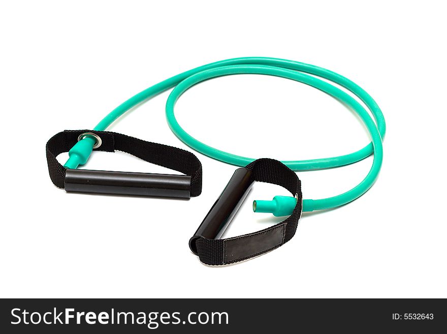 Rubber for aerobics power exercise, isolate on the white background(with clipping path). Rubber for aerobics power exercise, isolate on the white background(with clipping path)