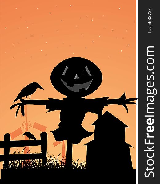 Crow Over Scarecrow