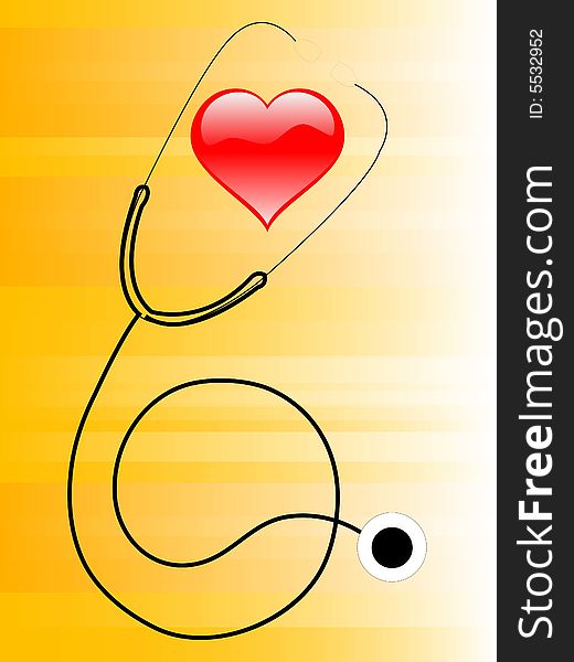 the stethoscope  on gradient background