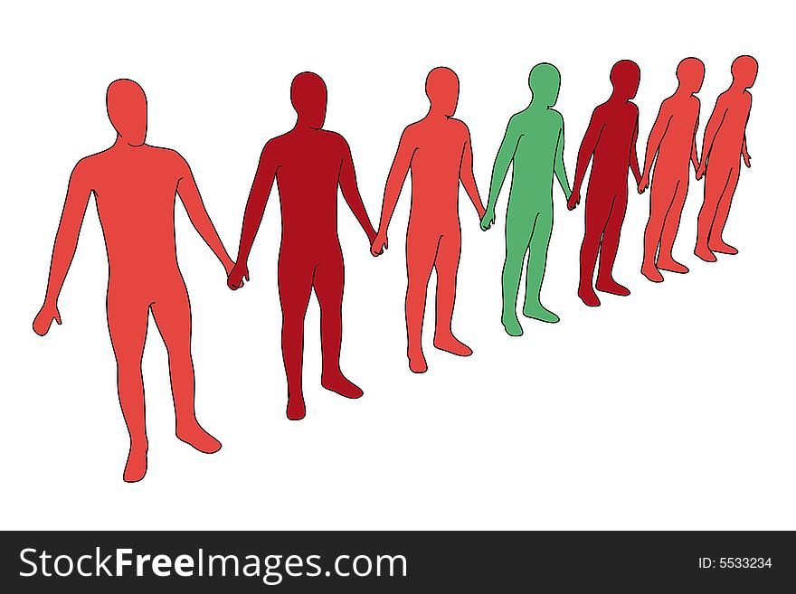 3d people - outsiders - isolated illustration - team (with vector eps format)