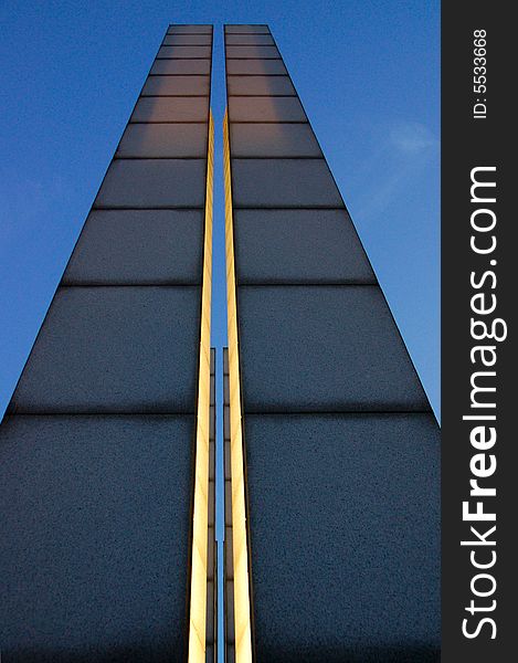 Streetlight and deep blue sky