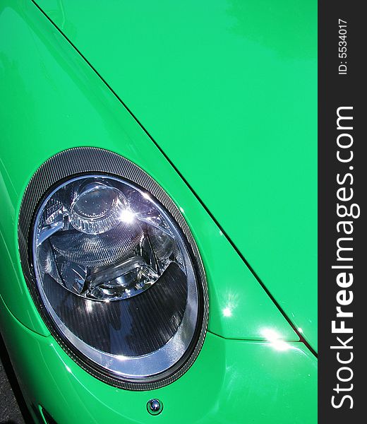 Right headlamp on a German sports car