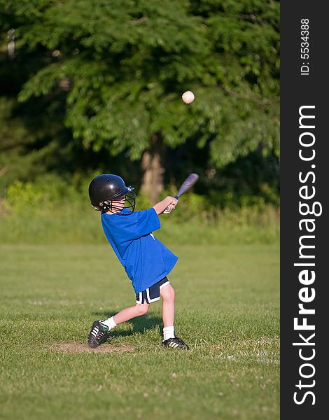 Young boy playing little league. Young boy playing little league
