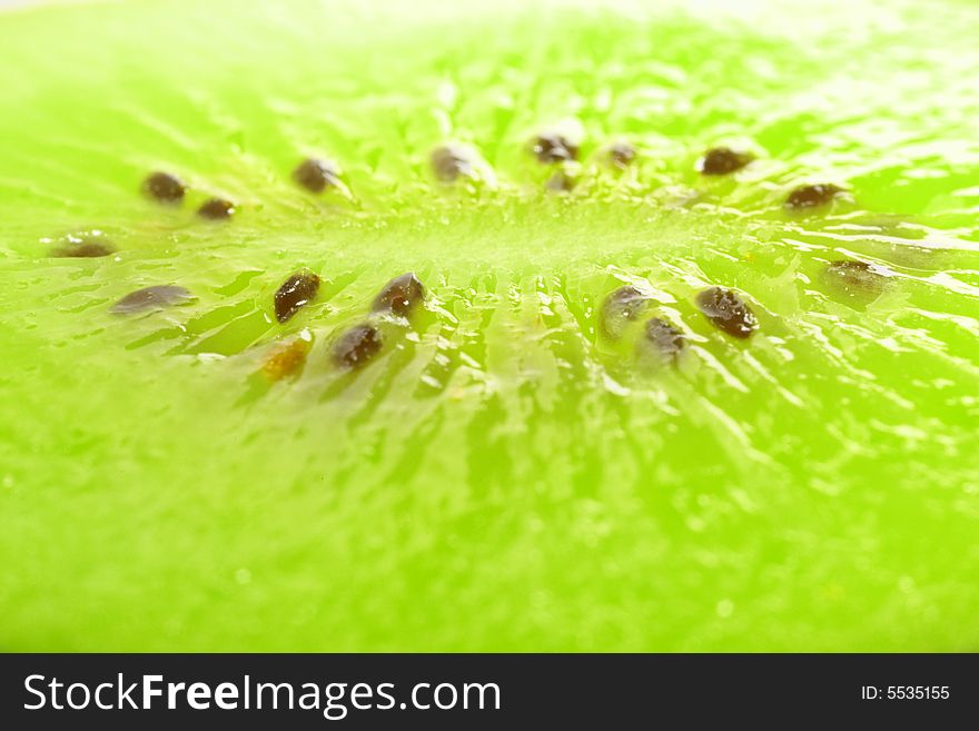 Amazing close-up of kiwi slice (5x)