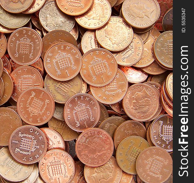 Piled coins can be used as background