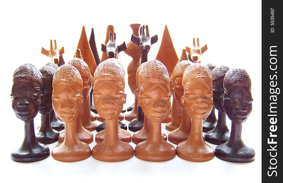 Isolated set of chess-beautyful handwork
