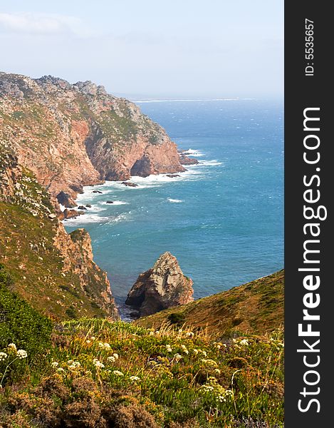 Near Cabo da Roca, Sintra distict, Lisbon, the westernmost point of mainland Europe and mainland Portugal. Near Cabo da Roca, Sintra distict, Lisbon, the westernmost point of mainland Europe and mainland Portugal.