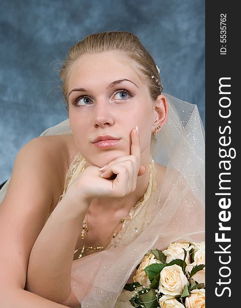 Wedding portrait of the bride, close up