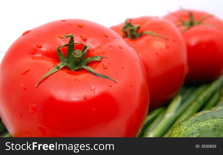 Some red tomatoes isolated on. Some red tomatoes isolated on